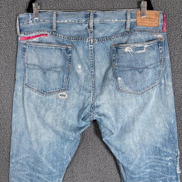 Polo Ralph Lauren The Sullivan Slim Patch Distressed Jeans - Men's Size 38*30 - Picture 4 of 12